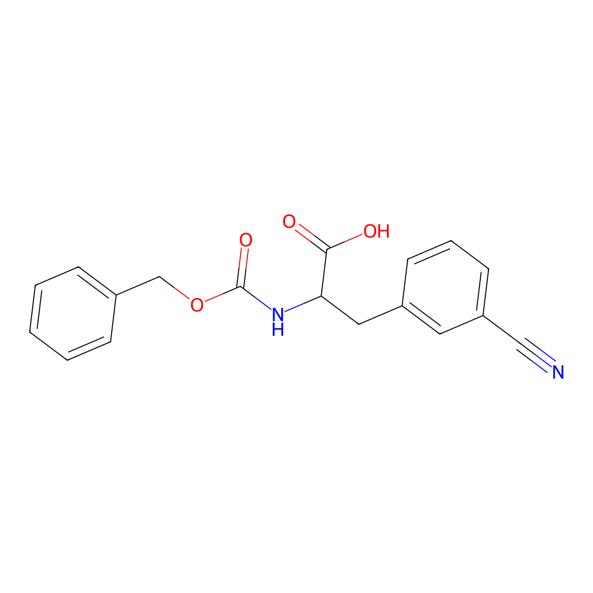 2-{[(Benzyloxy)carbonyl]amino}-3-(3-cyanophenyl)propanoic acid molecular structure, CAS 1313032-70-0