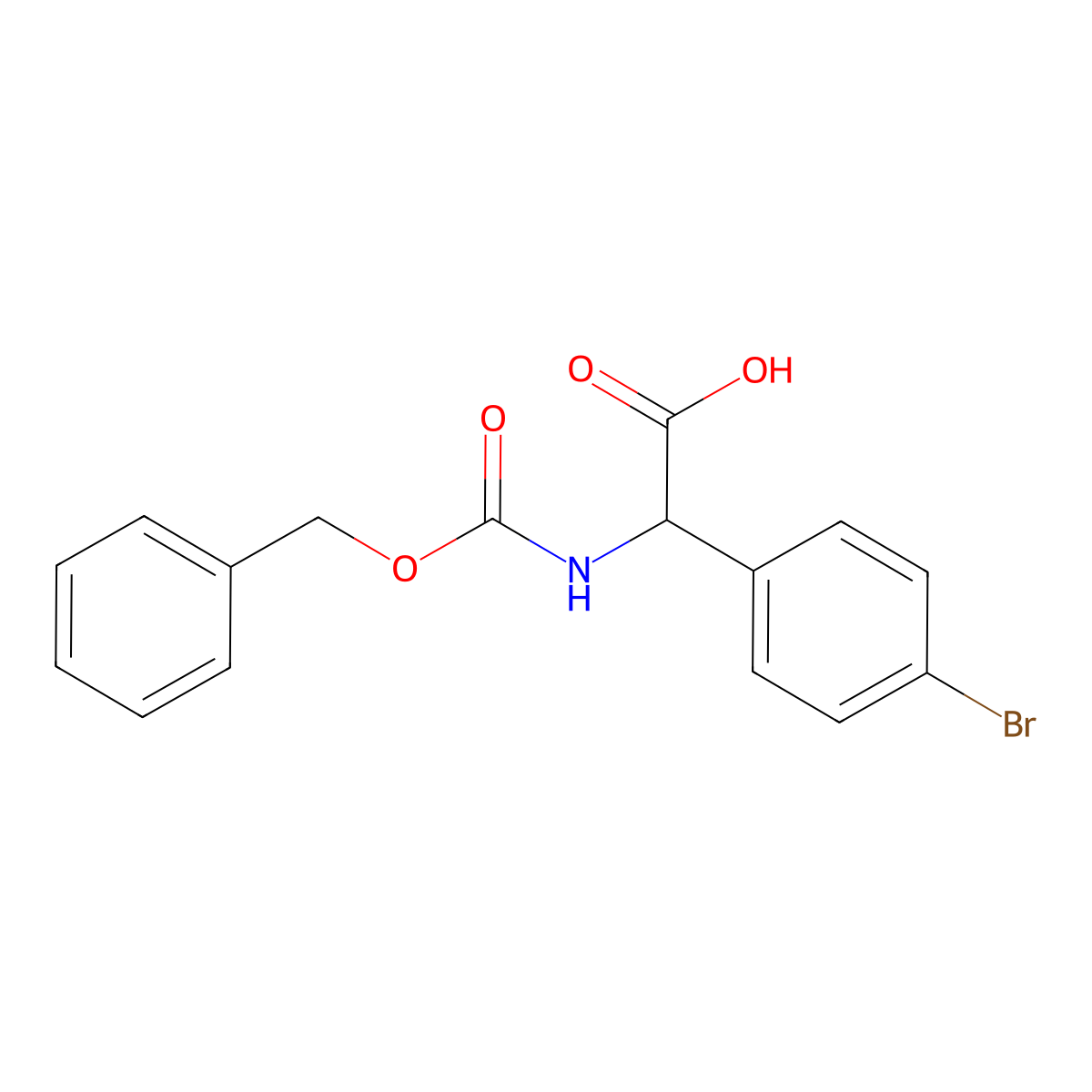 2-{[(Benzyloxy)carbonyl]amino}-2-(4-bromophenyl)acetic acid molecular structure, CAS 1313032-86-8