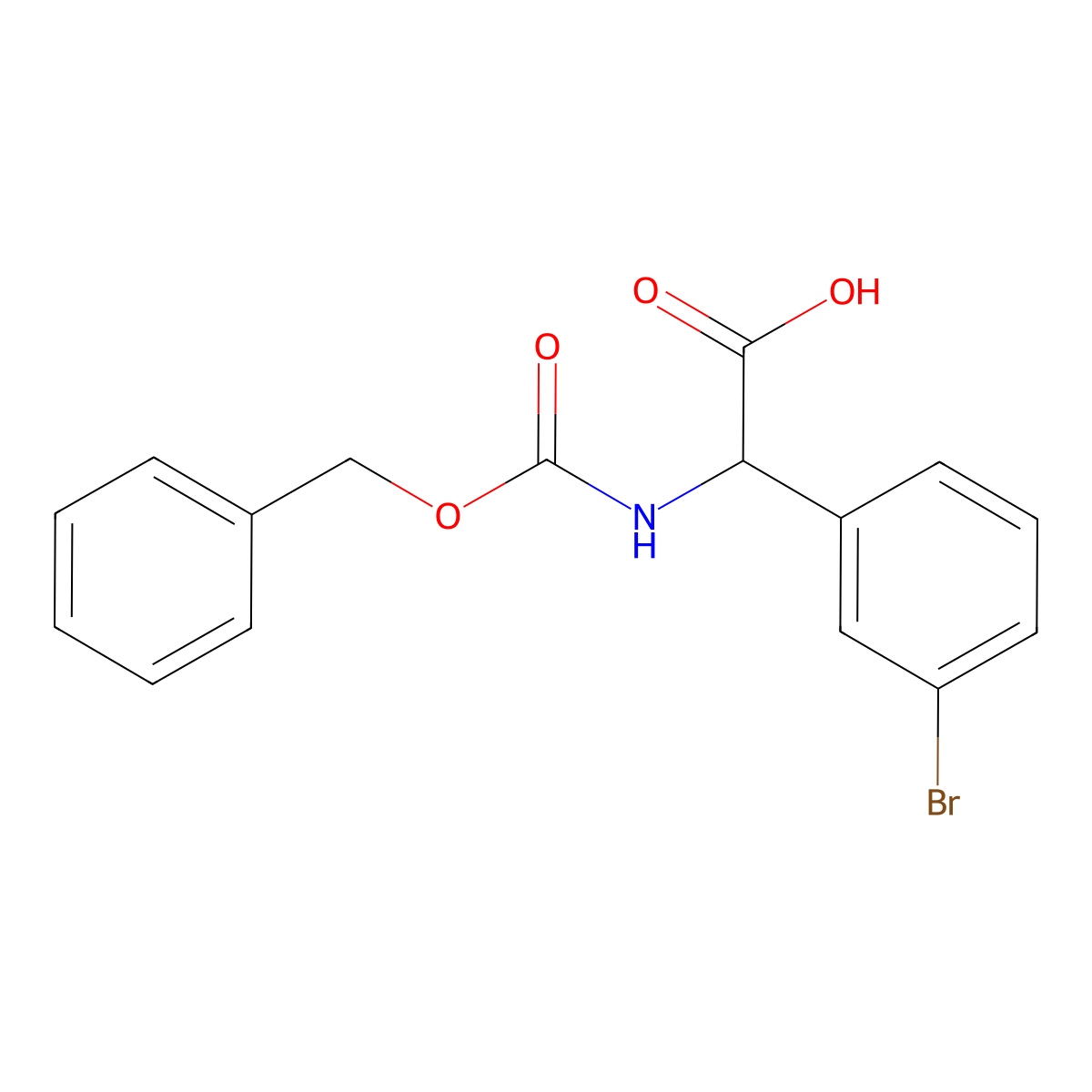 2-{[(Benzyloxy)carbonyl]amino}-2-(3-bromophenyl)acetic acid molecular structure, CAS 1313032-88-0