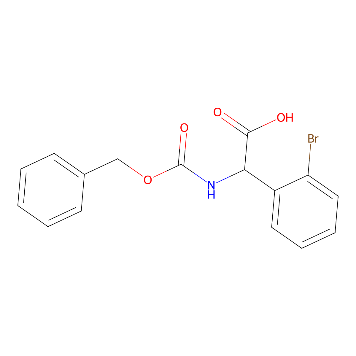 2-(((Benzyloxy)carbonyl)amino)-2-(2-bromophenyl)acetic acid molecular structure, CAS 1313032-91-5