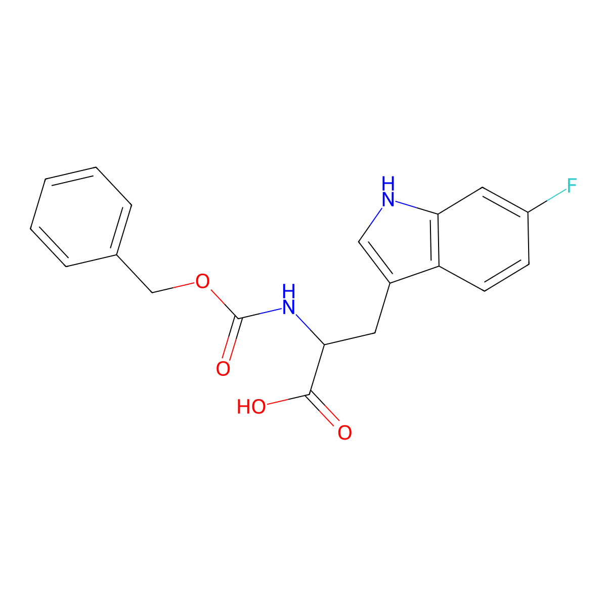 2-{[(benzyloxy)carbonyl]amino}-3-(6-fluoro-1H-indol-3-yl)propanoic acid molecular structure, CAS 1313032-96-0