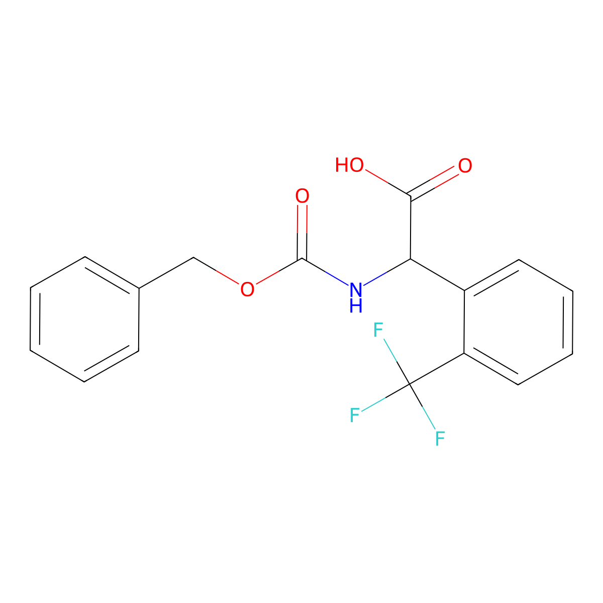 2-{[(Benzyloxy)carbonyl]amino}-2-[2-(trifluoromethyl)phenyl]acetic acid molecular structure, CAS 1313033-00-9