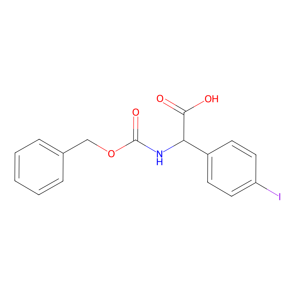 2-(((Benzyloxy)carbonyl)amino)-2-(4-iodophenyl)acetic acid molecular structure, CAS 1313033-02-1