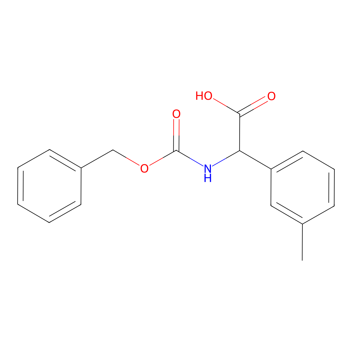 2-{[(Benzyloxy)carbonyl]amino}-2-(3-methylphenyl)acetic acid molecular structure, CAS 1313033-08-7