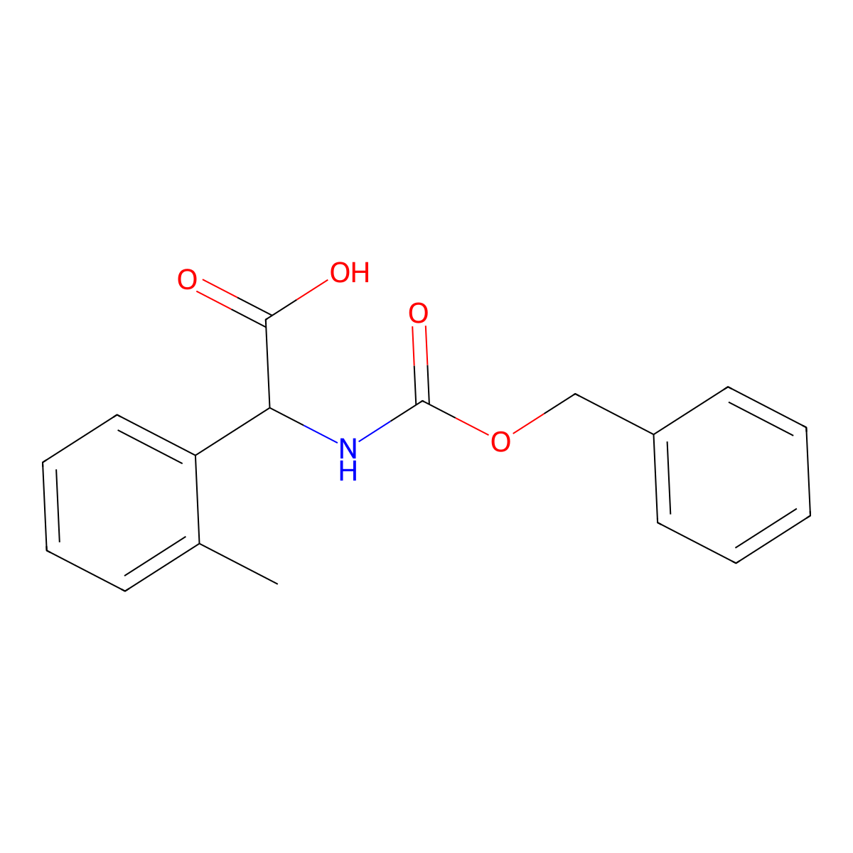 2-(((Benzyloxy)carbonyl)amino)-2-(o-tolyl)acetic acid molecular structure, CAS 1313033-13-4