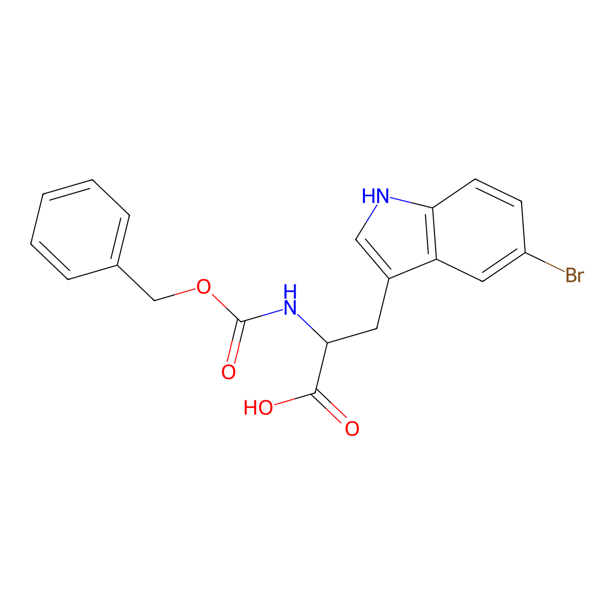 2-{[(benzyloxy)carbonyl]amino}-3-(5-bromo-1H-indol-3-yl)propanoic acid molecular structure, CAS 1313033-16-7