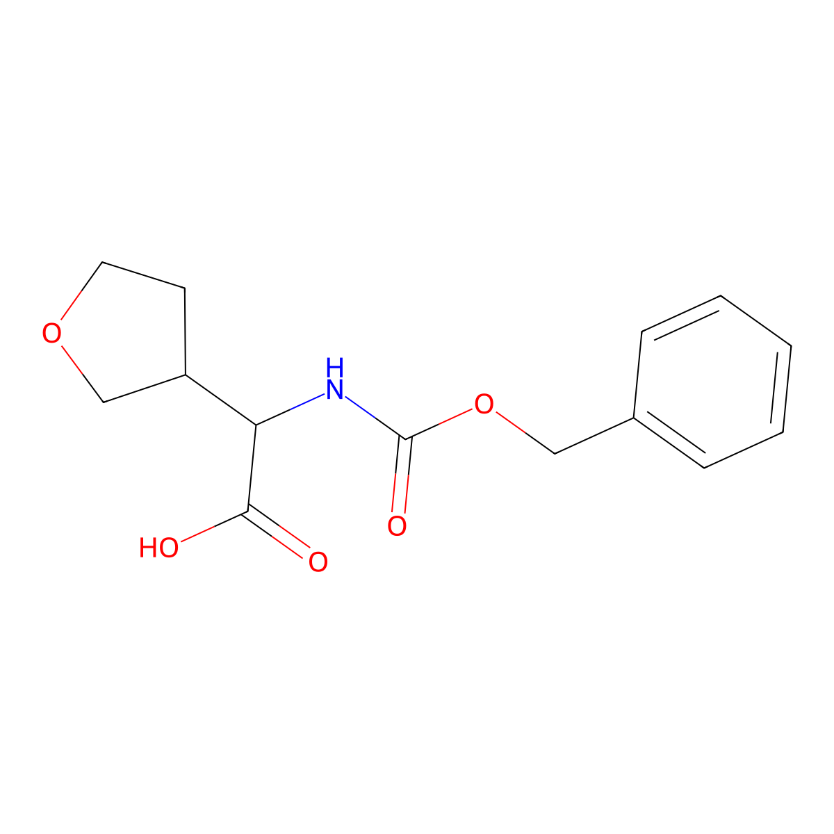2-(((Benzyloxy)carbonyl)amino)-2-(tetrahydrofuran-3-yl)acetic acid molecular structure, CAS 1313033-25-8