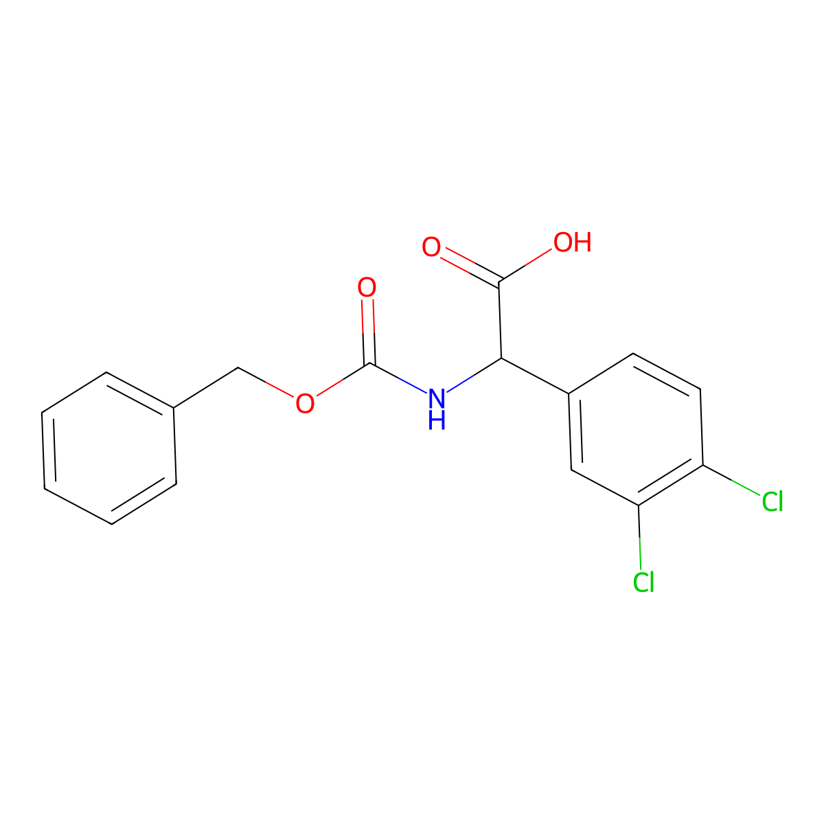 2-{[(Benzyloxy)carbonyl]amino}-2-(3,4-dichlorophenyl)acetic acid molecular structure, CAS 1313033-28-1