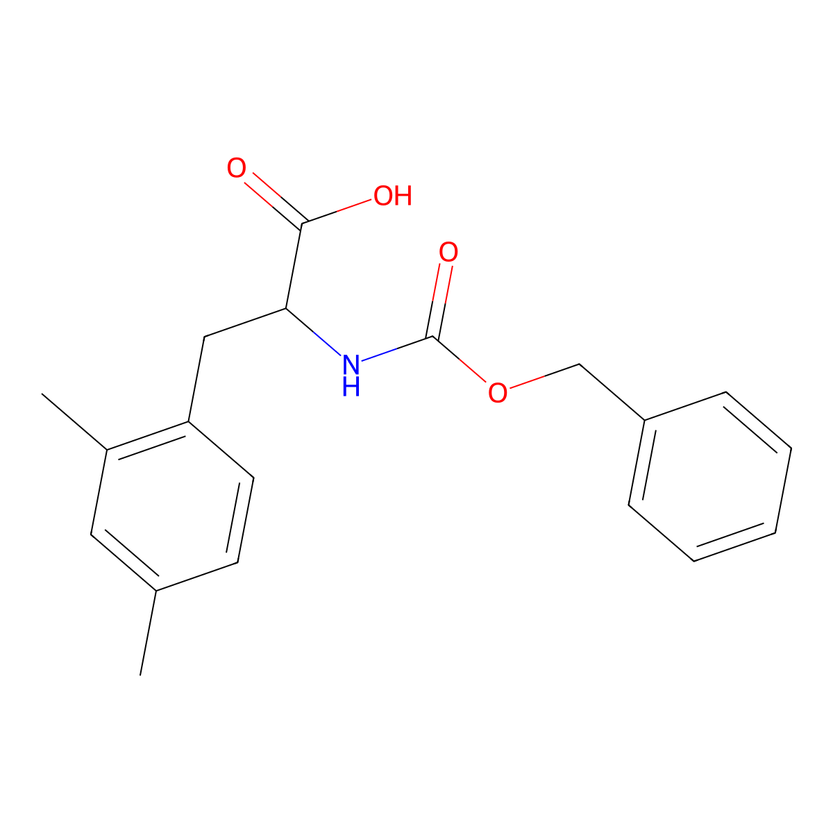 2-{[(Benzyloxy)carbonyl]amino}-3-(2,4-dimethylphenyl)propanoic acid molecular structure, CAS 1313033-35-0