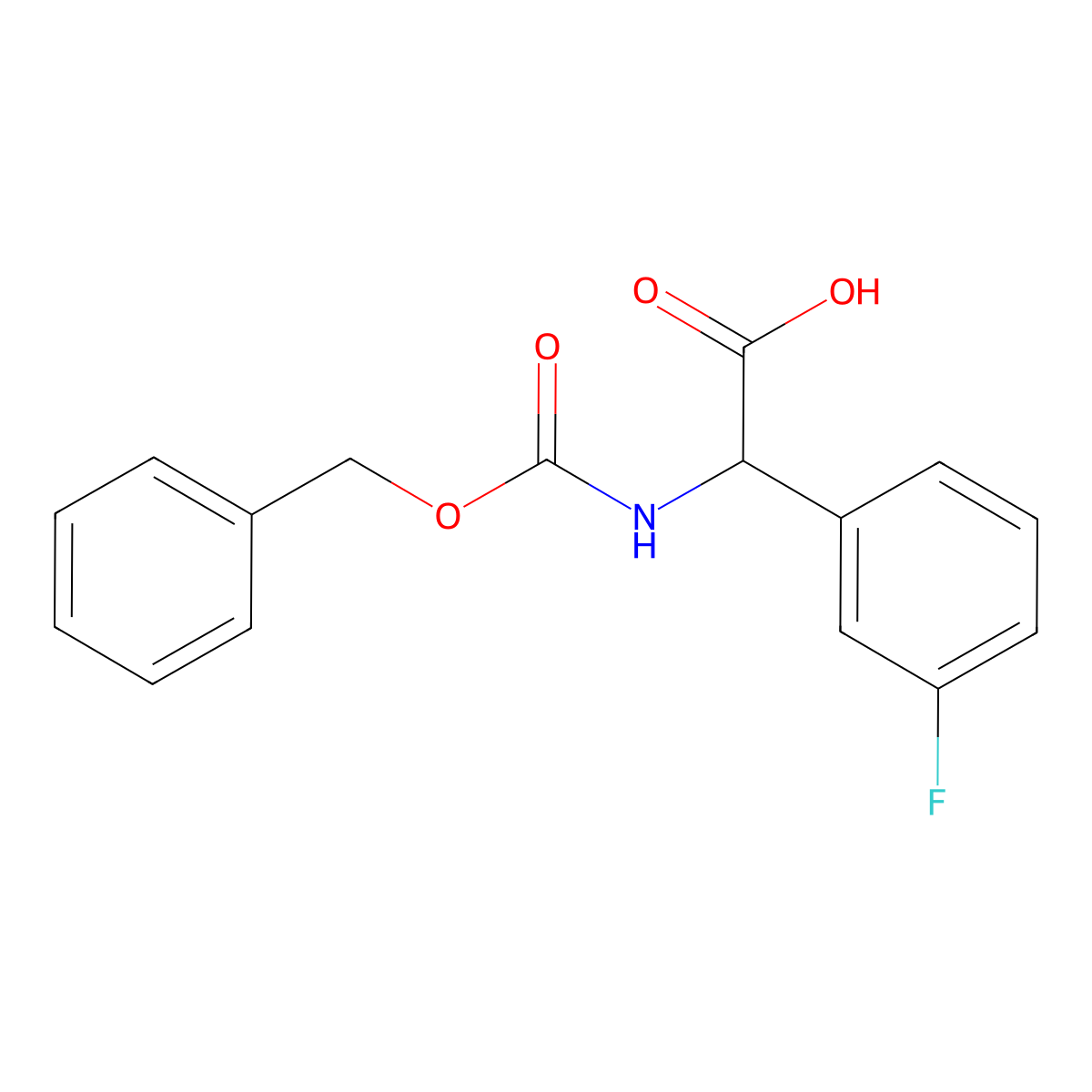 2-{[(Benzyloxy)carbonyl]amino}-2-(3-fluorophenyl)acetic acid molecular structure, CAS 1313033-37-2
