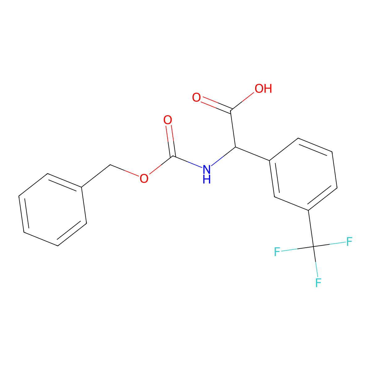 2-{[(Benzyloxy)carbonyl]amino}-2-[3-(trifluoromethyl)phenyl]acetic acid molecular structure, CAS 1313033-38-3