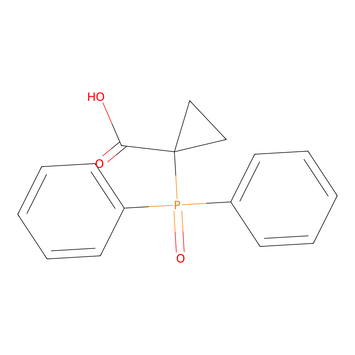 1-(Diphenylphosphoryl)cyclopropanecarboxylic acid molecular structure, CAS 131304-01-3