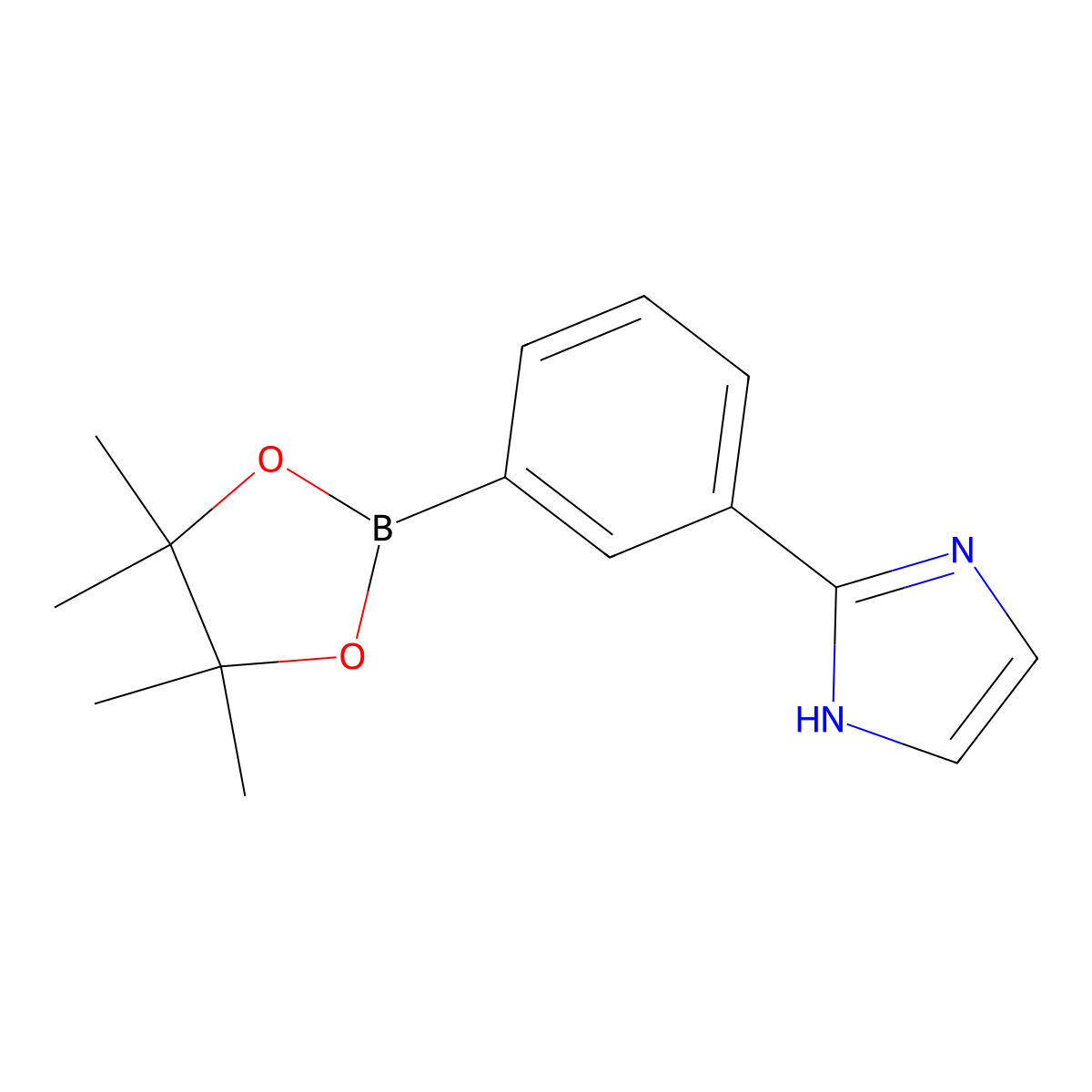 2-(3-(tetramethyl-1,3,2-dioxaborolan-2-yl)phenyl)-1H-imidazole molecular structure, CAS 1313049-30-7