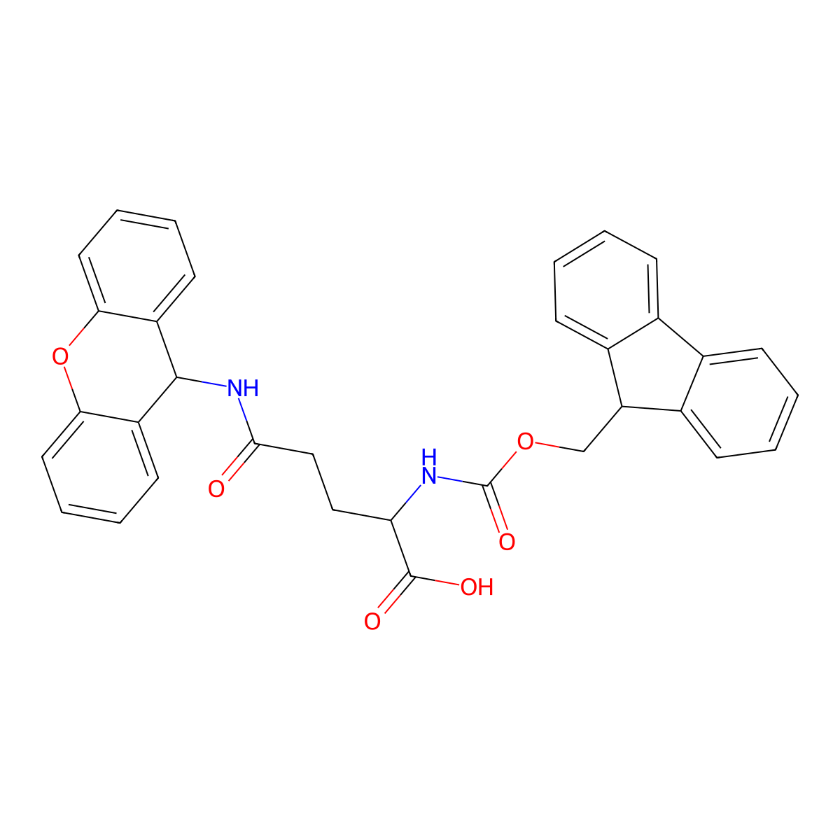 Fmoc-d-gln(xan)-oh molecular structure, CAS 1313054-52-2