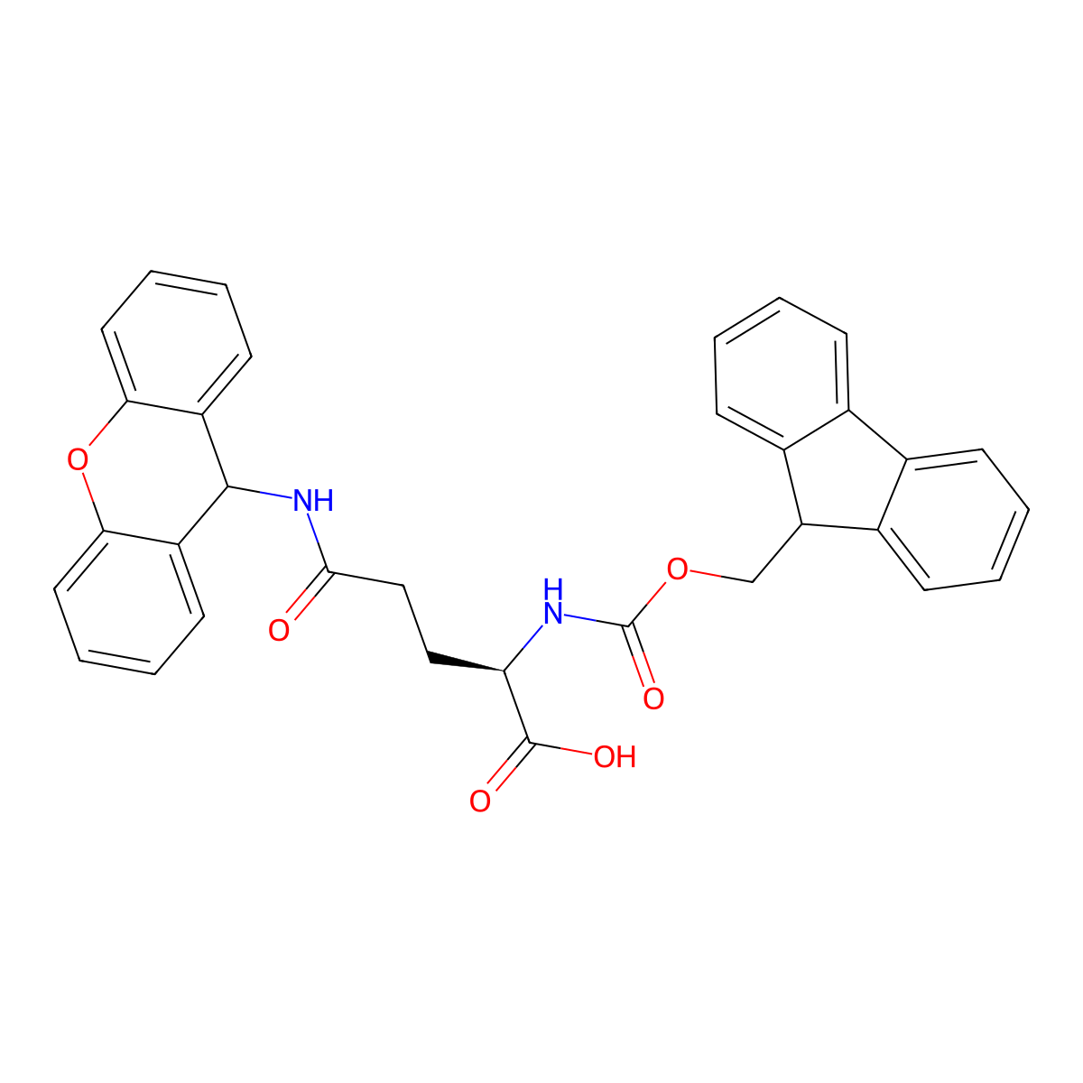 Fmoc-d-gln(xan)-oh molecular structure, CAS 1313054-52-2