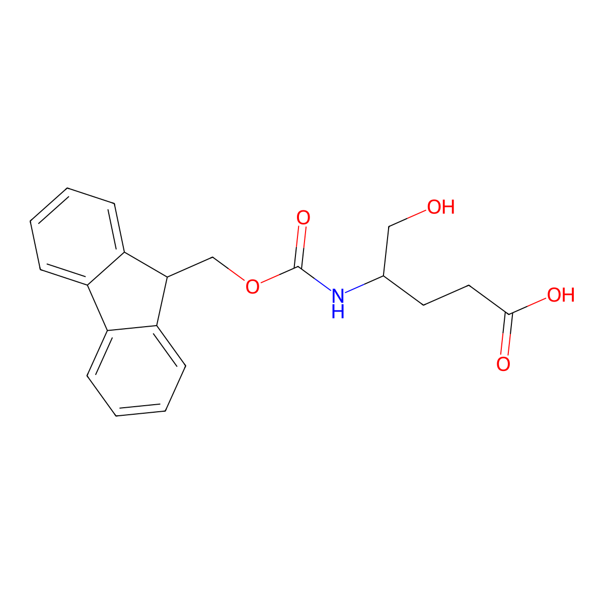 (4S)-4-({[(9H-fluoren-9-yl)methoxy]carbonyl}amino)-5-hydroxypentanoic acid molecular structure, CAS 1313054-70-4