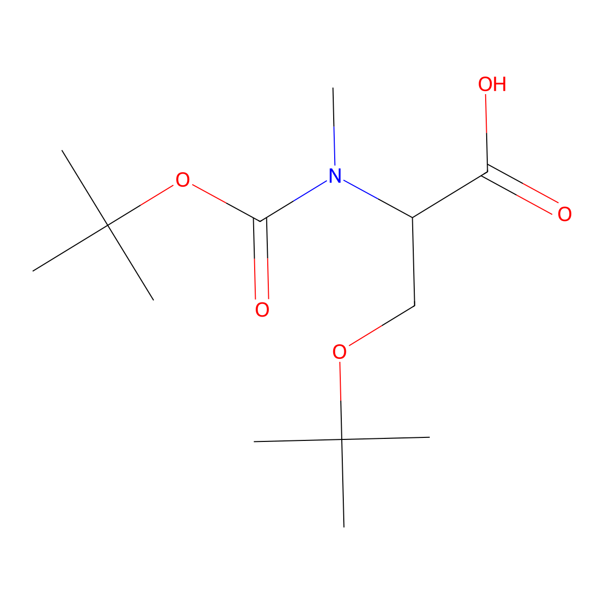Boc-N-Me-Ser(tBu)-OH molecular structure, CAS 1313054-71-5