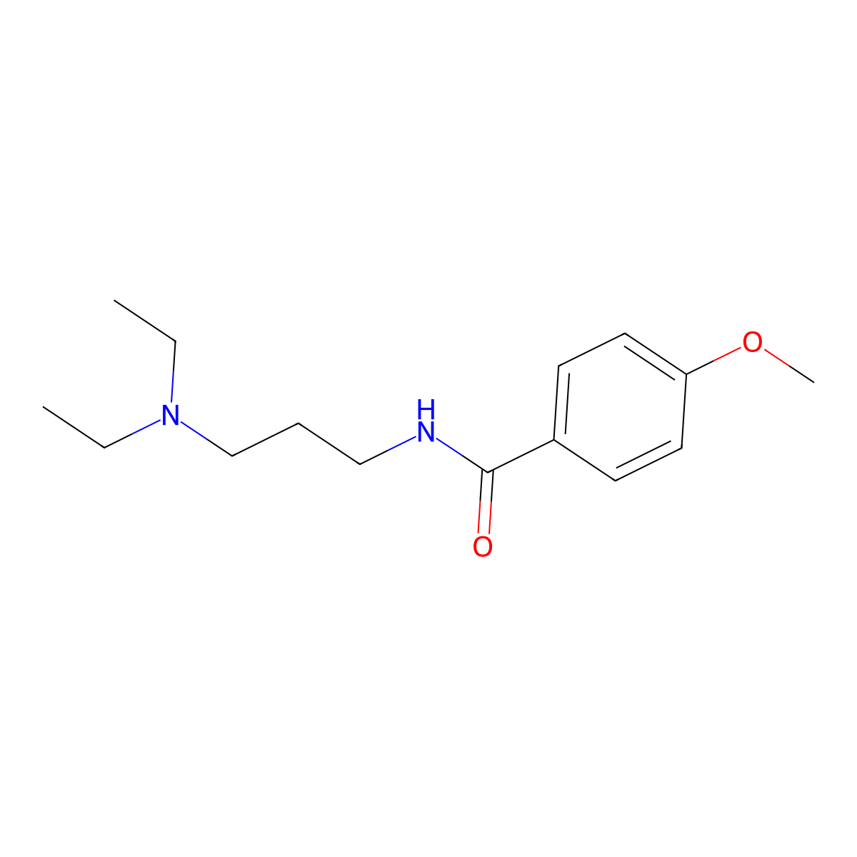 N-[3-(diethylamino)propyl]-4-methoxybenzamide molecular structure, CAS 131311-43-8