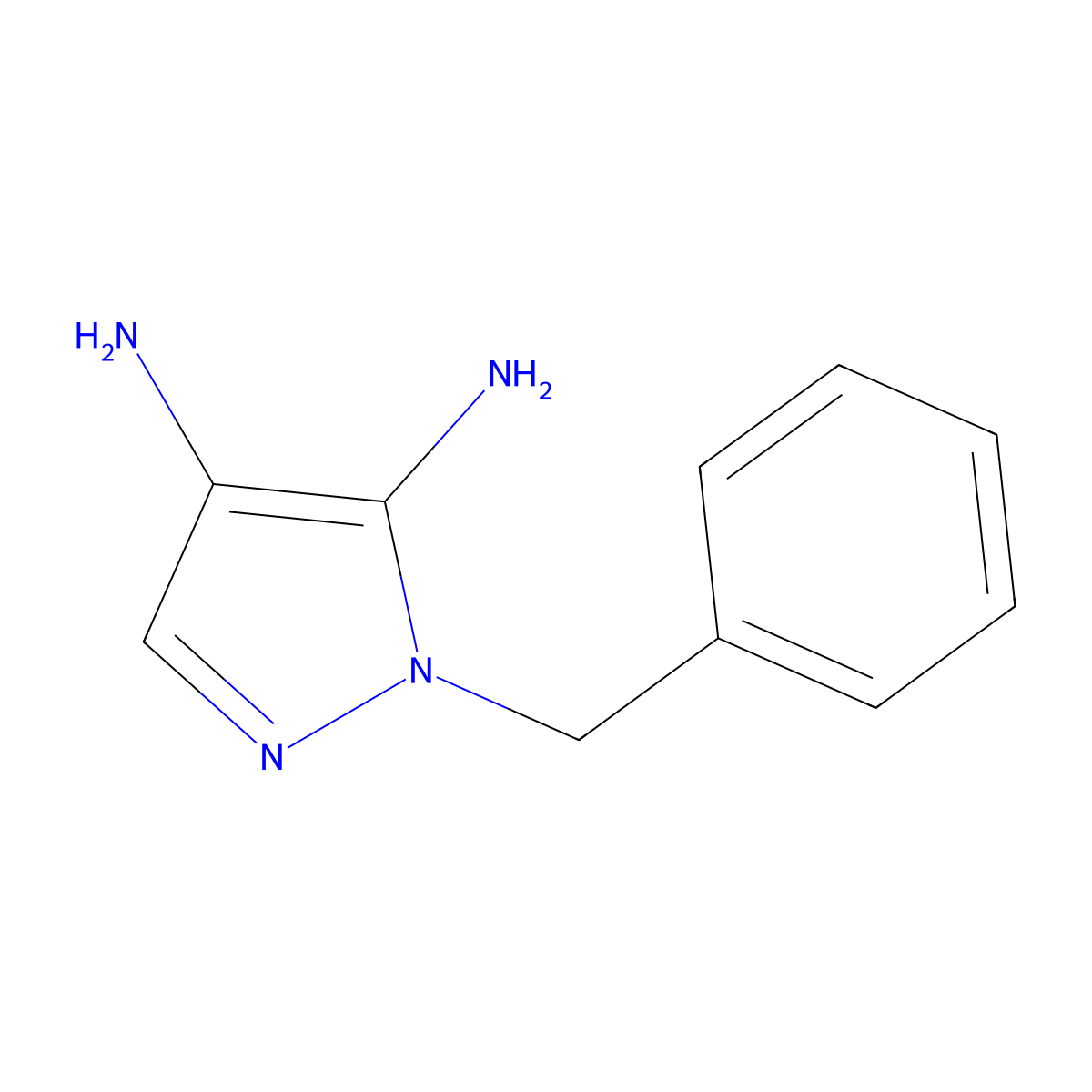 1H-Pyrazole-4,5-diamine, 1-(phenylmethyl)- molecular structure, CAS 131311-66-5