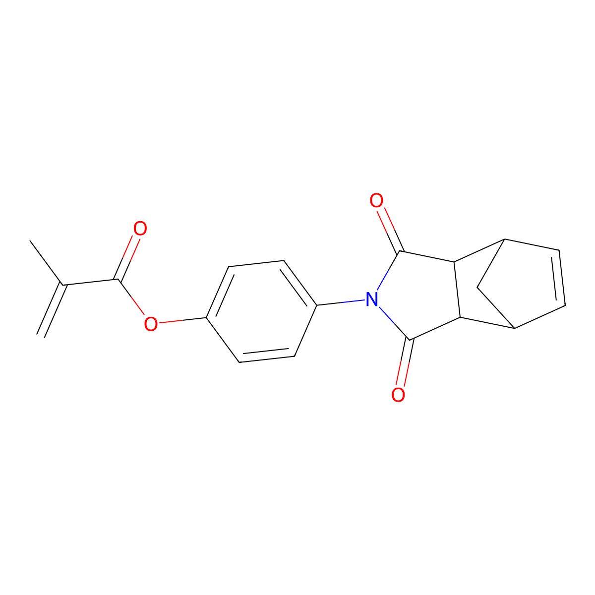 4-(1,3-dioxo-3a,4,7,7a-tetrahydro-1H-4,7-methanoisoindol-2(3H)-yl)phenyl methacrylate molecular structure, CAS 131317-32-3