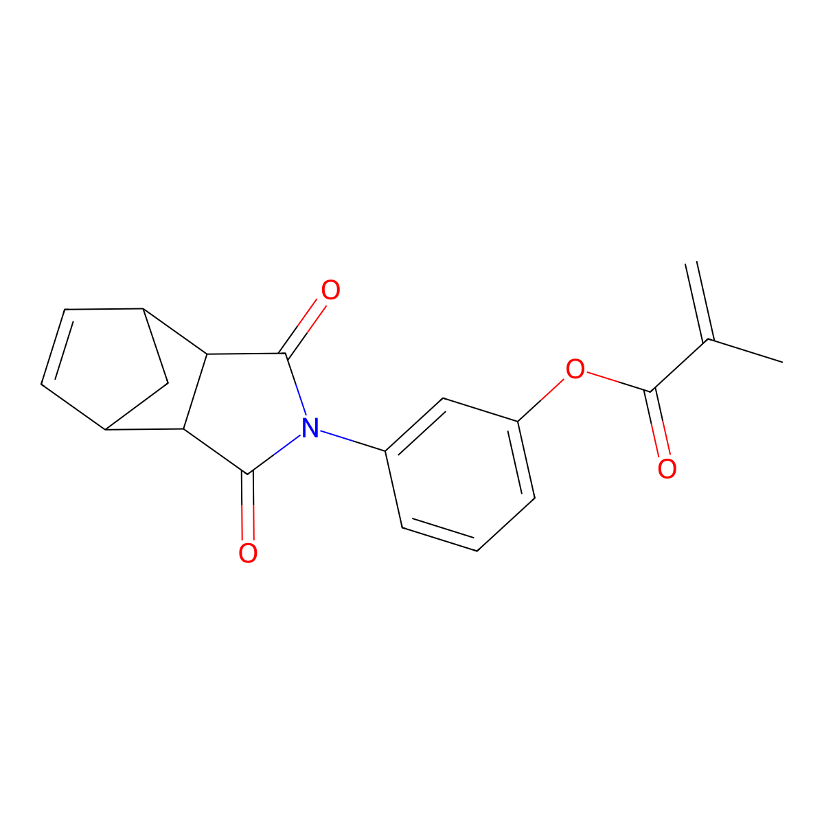 3-(1,3-dioxo-3a,4,7,7a-tetrahydro-1H-4,7-methanoisoindol-2(3H)-yl)phenyl methacrylate molecular structure, CAS 131317-33-4