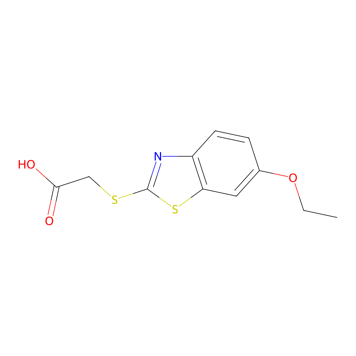 2-[(6-Ethoxy-1,3-benzothiazol-2-yl)sulfanyl]acetic acid molecular structure, CAS 131317-46-9