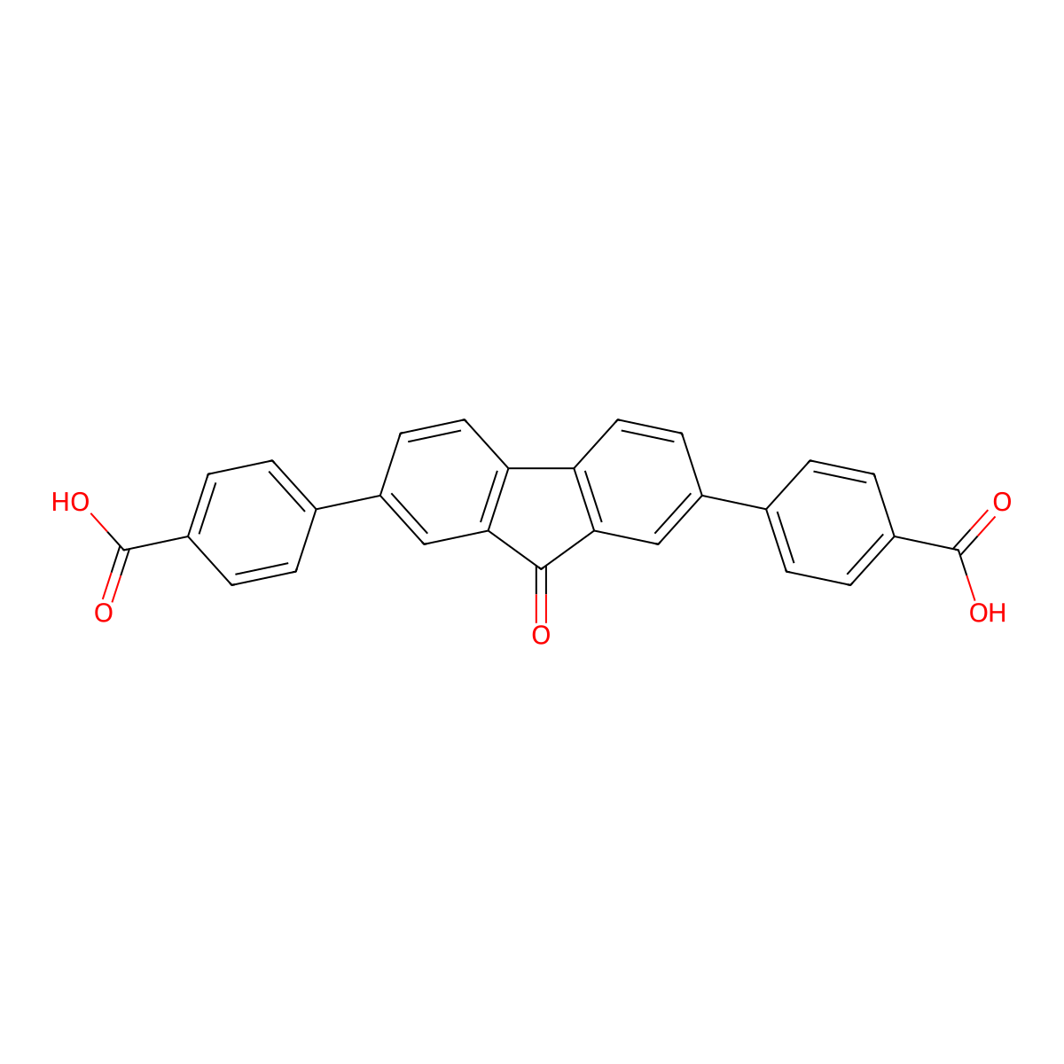 4,4'-(9-Oxo-9H-fluorene-2,7-diyl)dibenzoic acid molecular structure, CAS 1313187-37-9