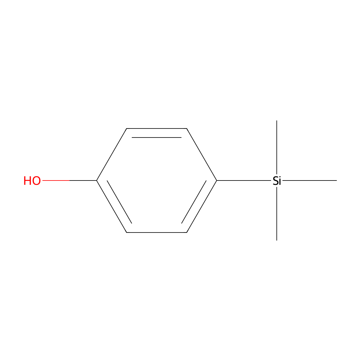 4-(Trimethylsilyl)phenol molecular structure, CAS 13132-25-7