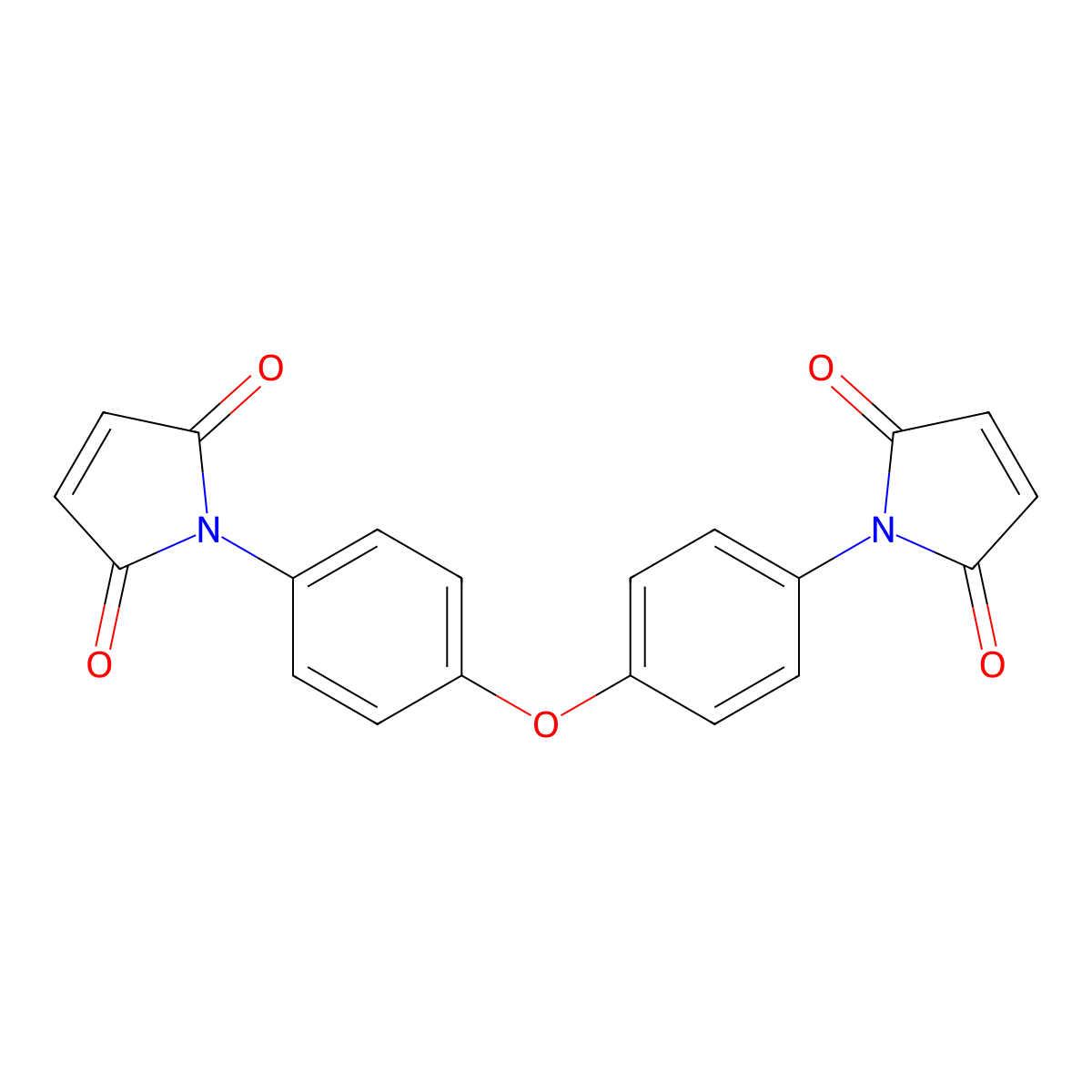 Bis-(4-(2,5-dioxo-2,5-dihydropyrrol-1-yl)-phenyl)-ether molecular structure, CAS 13132-94-0