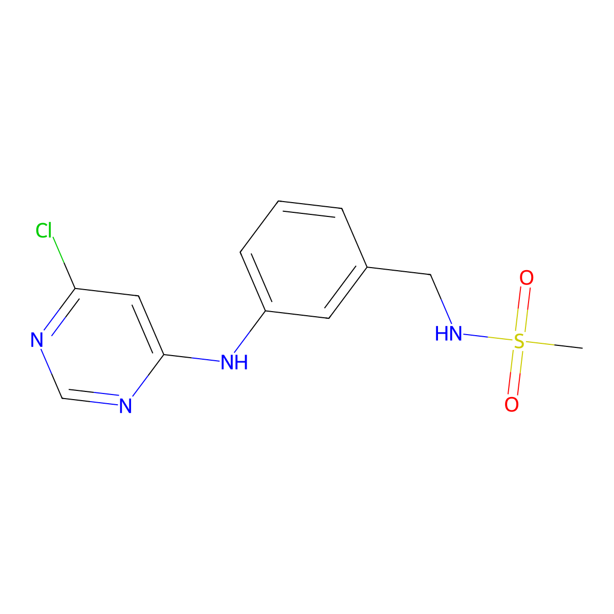 N-({3-[(6-chloropyrimidin-4-yl)amino]phenyl}methyl)methanesulfonamide molecular structure, CAS 1313219-05-4