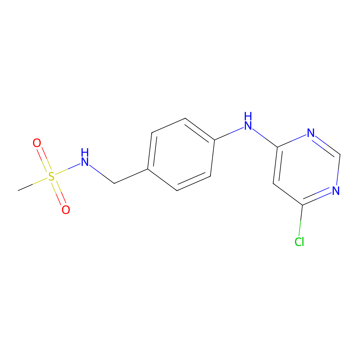 N-({4-[(6-chloropyrimidin-4-yl)amino]phenyl}methyl)methanesulfonamide molecular structure, CAS 1313219-56-5