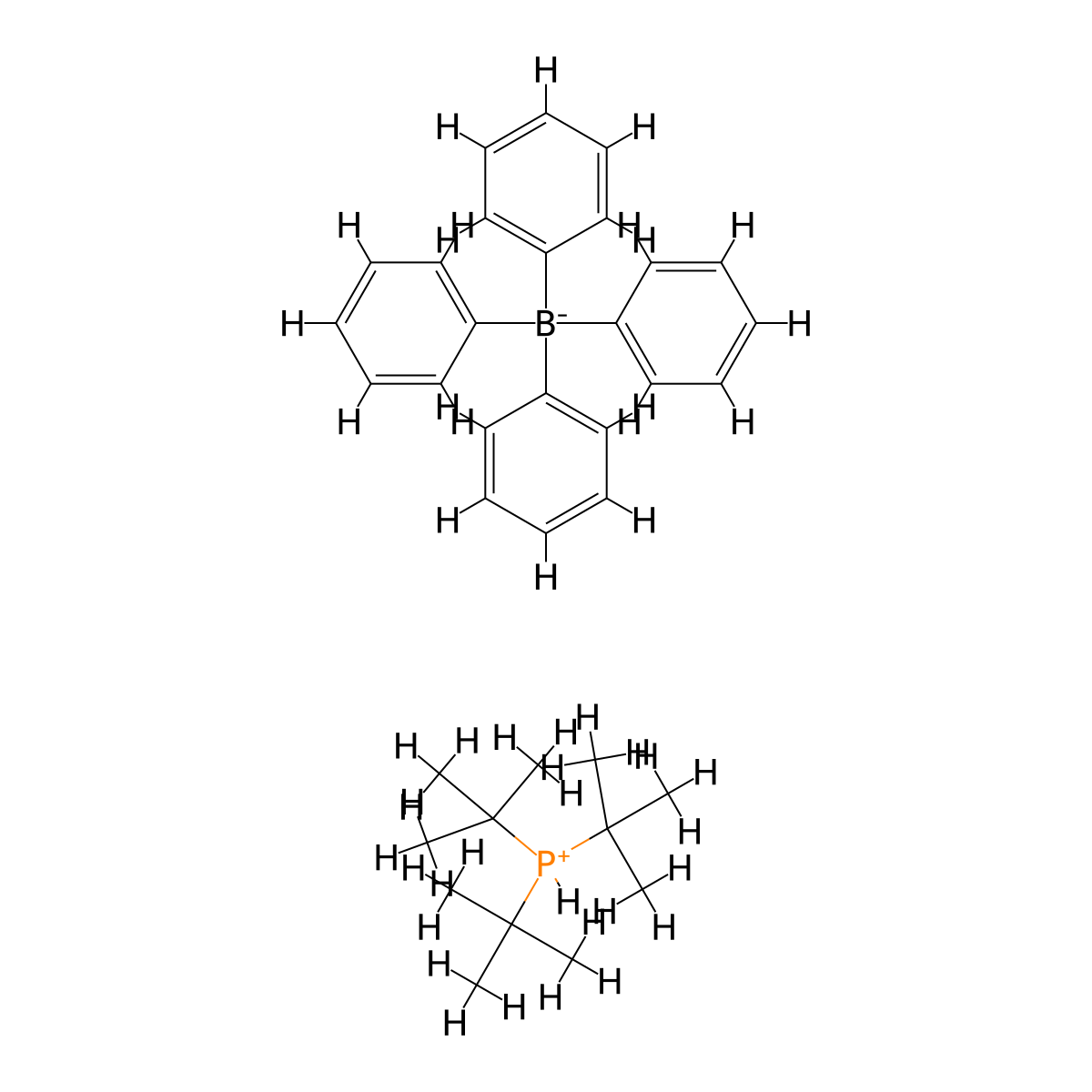 Tri-tert-butylphosphonium Tetraphenylborate molecular structure, CAS 131322-08-2