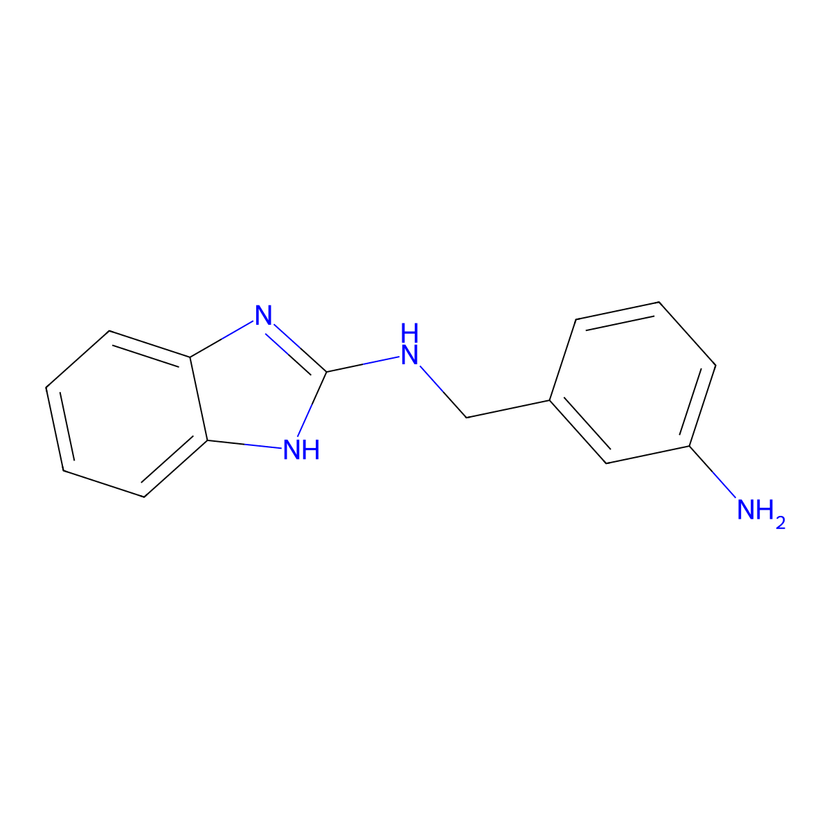 N-[(3-aminophenyl)methyl]-1H-1,3-benzodiazol-2-amine molecular structure, CAS 1313220-29-9