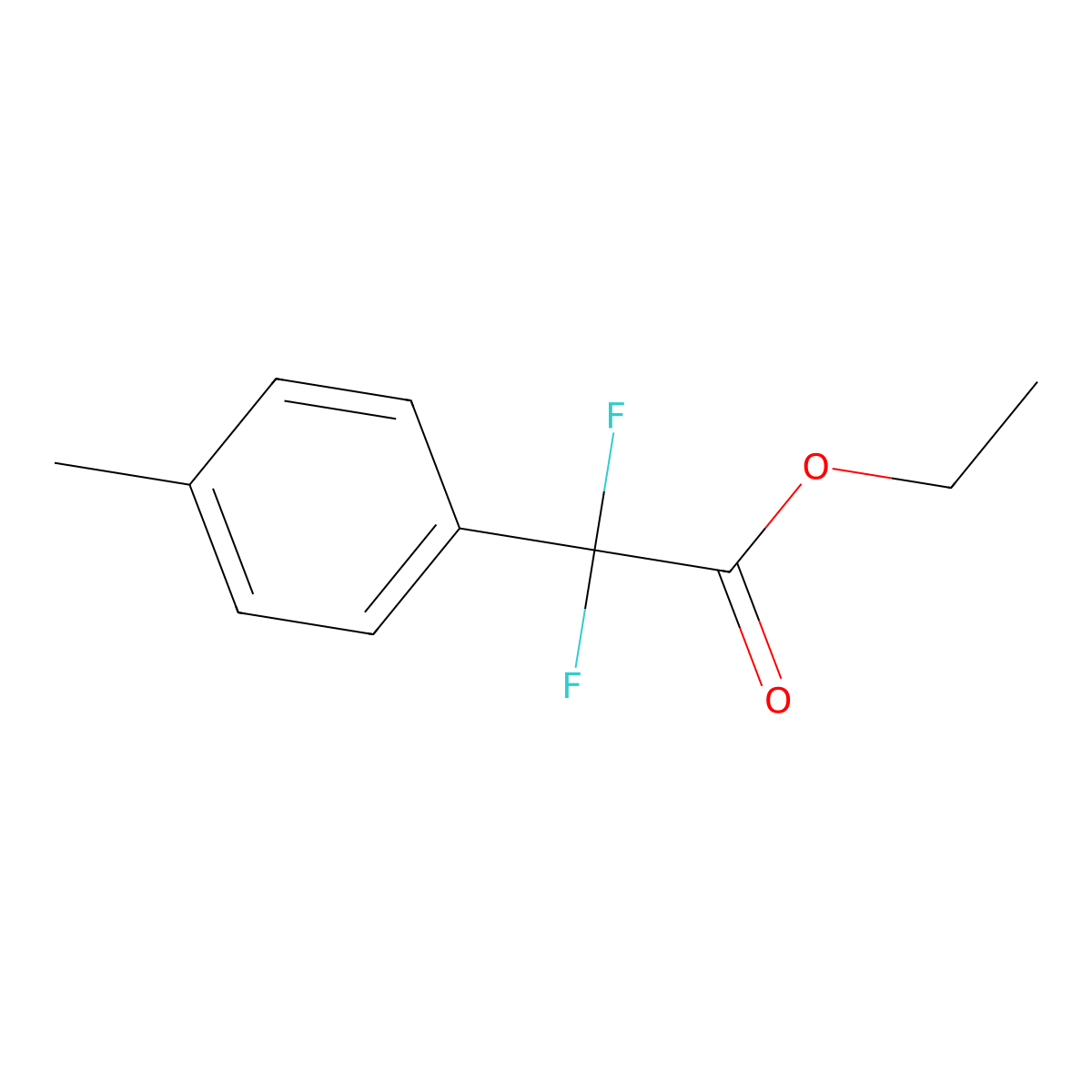 Ethyl 2,2-difluoro-2-(p-tolyl)acetate molecular structure, CAS 131323-06-3