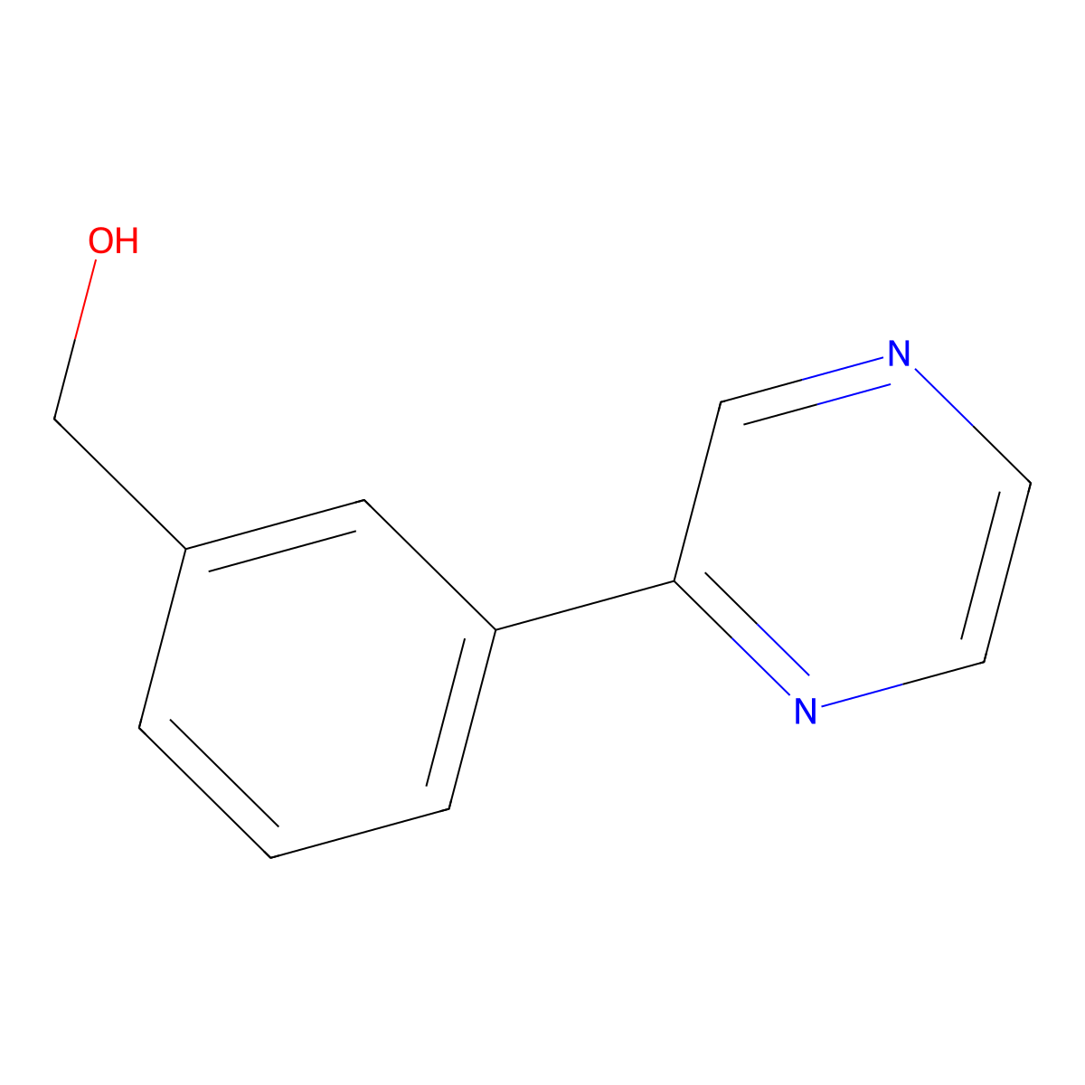 (3-(Pyrazin-2-YL)phenyl)methanol molecular structure, CAS 1313237-38-5