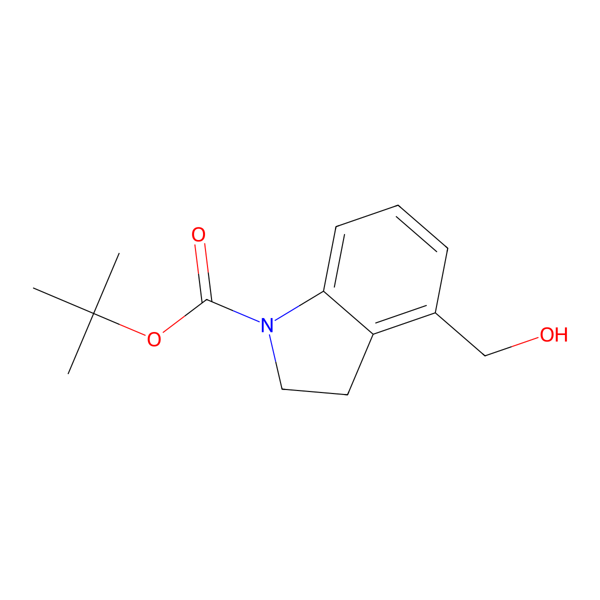 Tert-butyl 4-(hydroxymethyl)-2,3-dihydro-1h-indole-1-carboxylate molecular structure, CAS 1313237-56-7