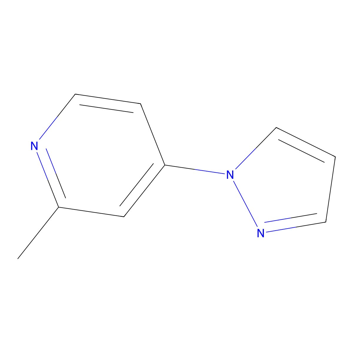 2-methyl-4-(1H-pyrazol-1-yl)pyridine molecular structure, CAS 1313237-60-3