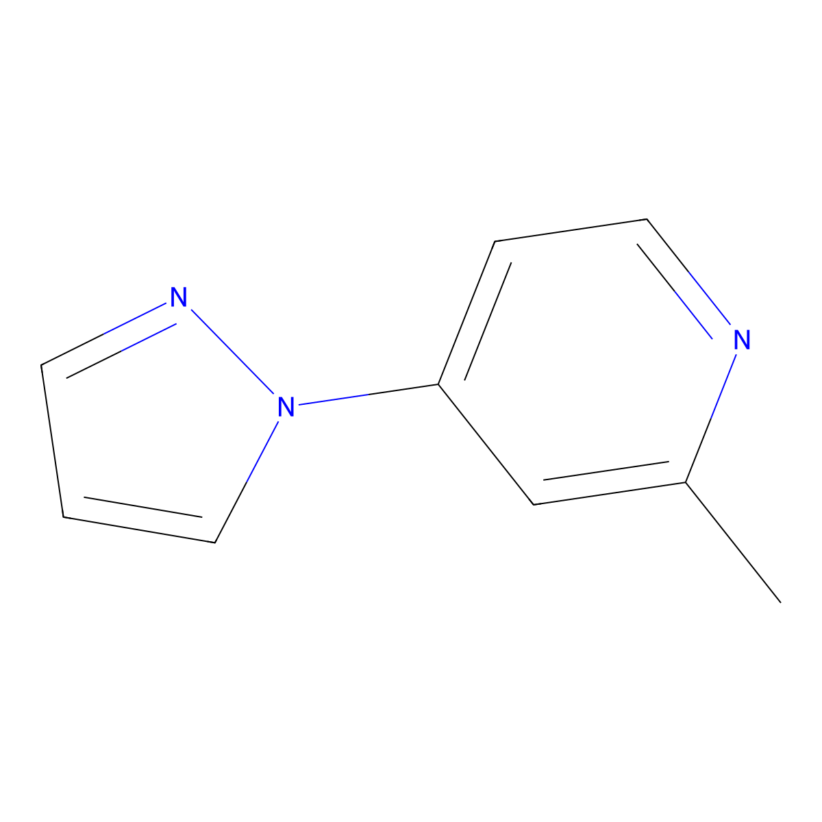 2-methyl-4-(1H-pyrazol-1-yl)pyridine molecular structure, CAS 1313237-60-3