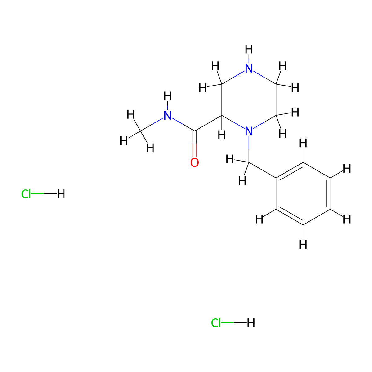 1-Benzyl-piperazine-2-carboxylic acid methylamide dihydrochloride molecular structure, CAS 1313254-62-4