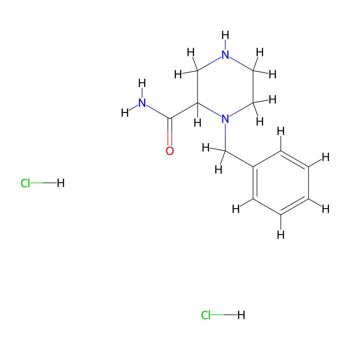1-Benzyl-piperazine-2-carboxylic acid amide dihydrochloride molecular structure, CAS 1313254-65-7