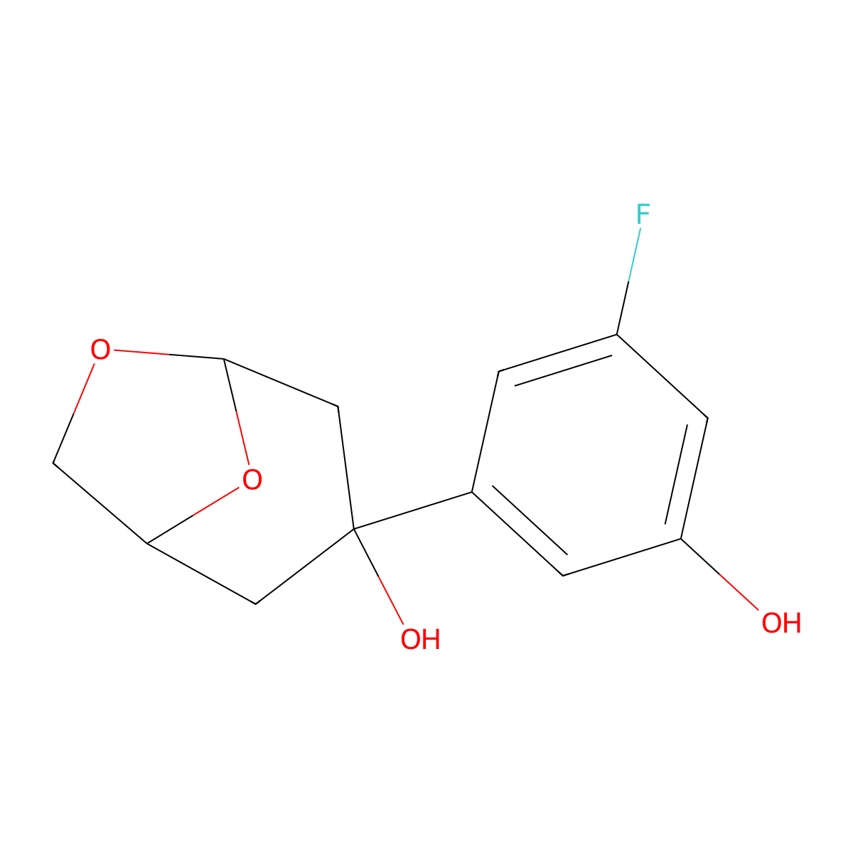 3-(3-Fluoro-5-hydroxyphenyl)-6,8-dioxabicyclo[3.2.1]octan-3-OL molecular structure, CAS 1313254-77-1