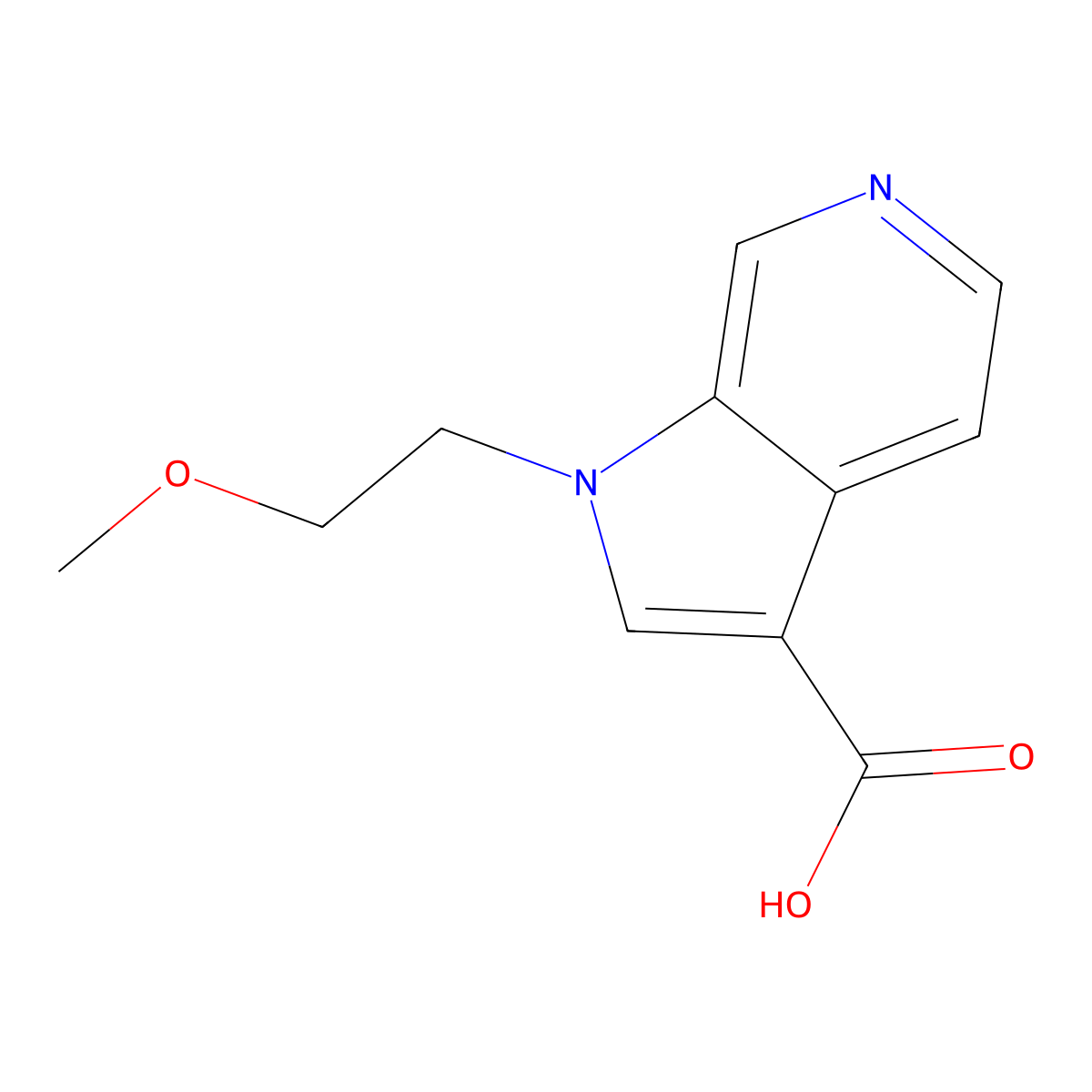 1-(2-Methoxyethyl)-1H-pyrrolo[2,3-c]pyridine-3-carboxylic acid molecular structure, CAS 1313266-91-9