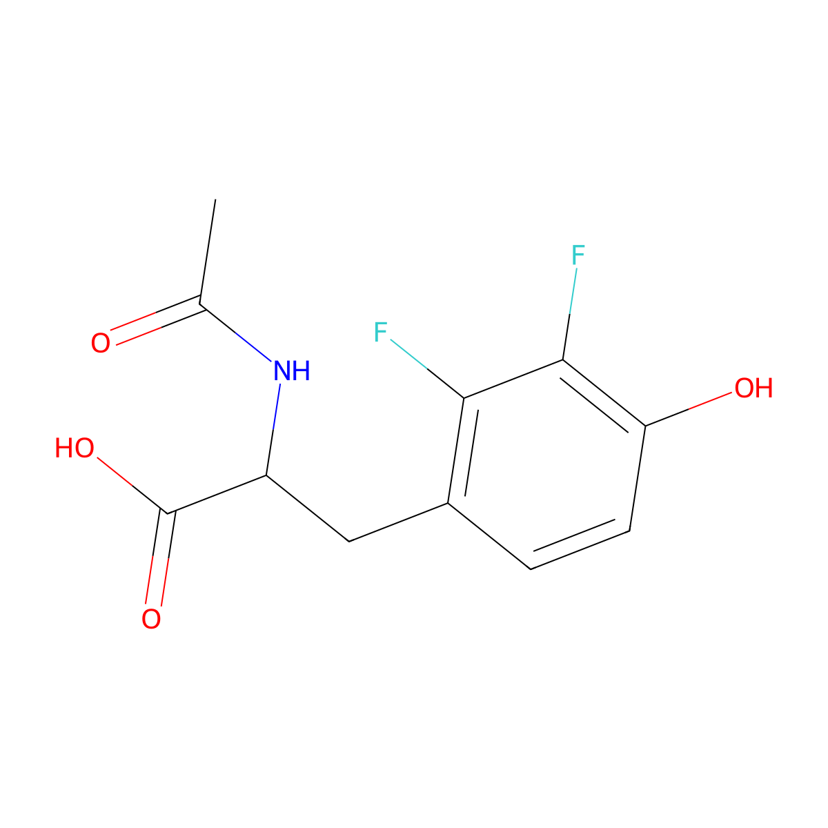 (S)-2-Acetamido-3-(2,3-difluoro-4-hydroxyphenyl)propanoic acid molecular structure, CAS 1313277-87-0