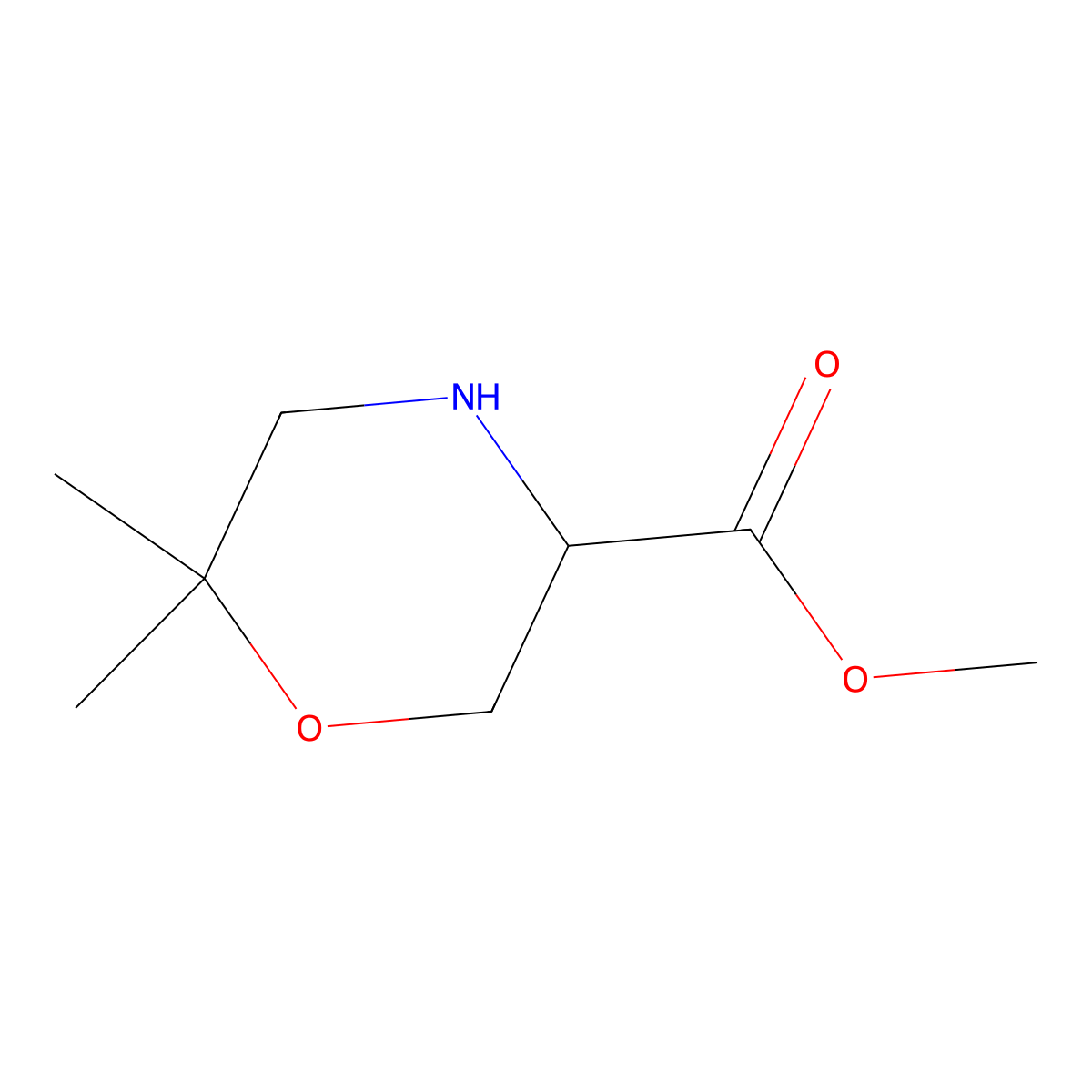 (R)-Methyl 6,6-dimethyl-morpholine-3-carboxylate molecular structure, CAS 1313278-08-8
