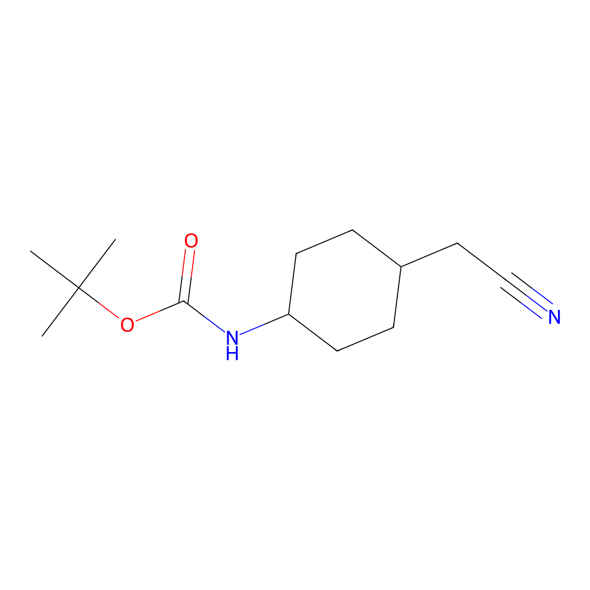 Carbamic acid, N-[trans-4-(cyanomethyl)cyclohexyl]-, 1,1-dimethylethyl ester molecular structure, CAS 1313279-47-8
