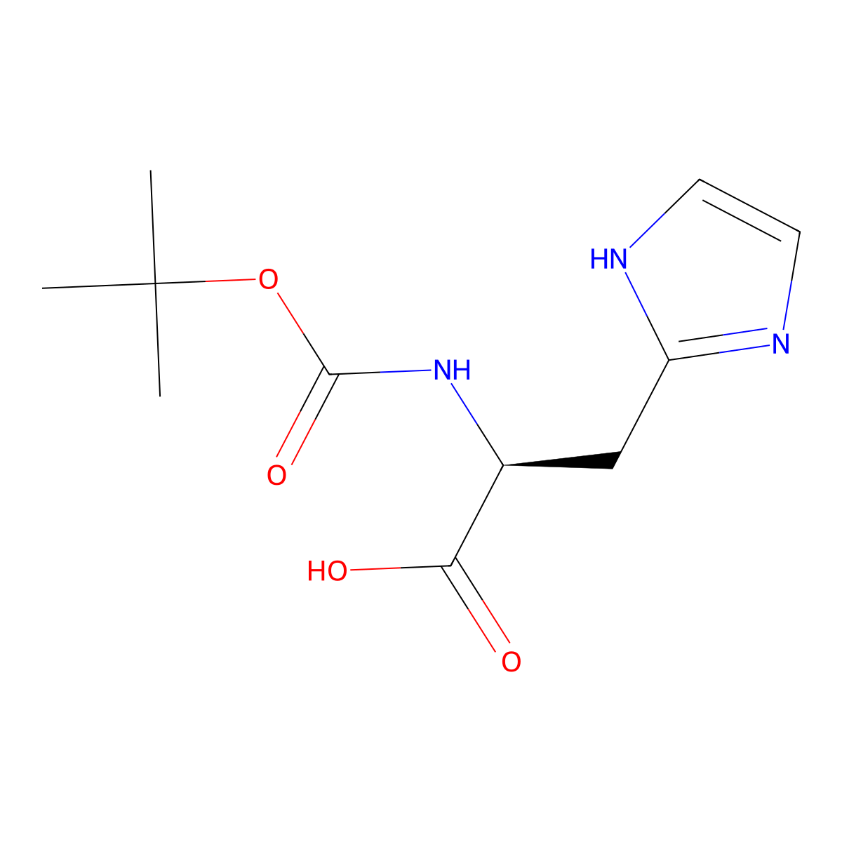 (S)-2-((tert-Butoxycarbonyl)amino)-3-(1H-imidazol-2-yl)propanoic acid molecular structure, CAS 1313357-20-8
