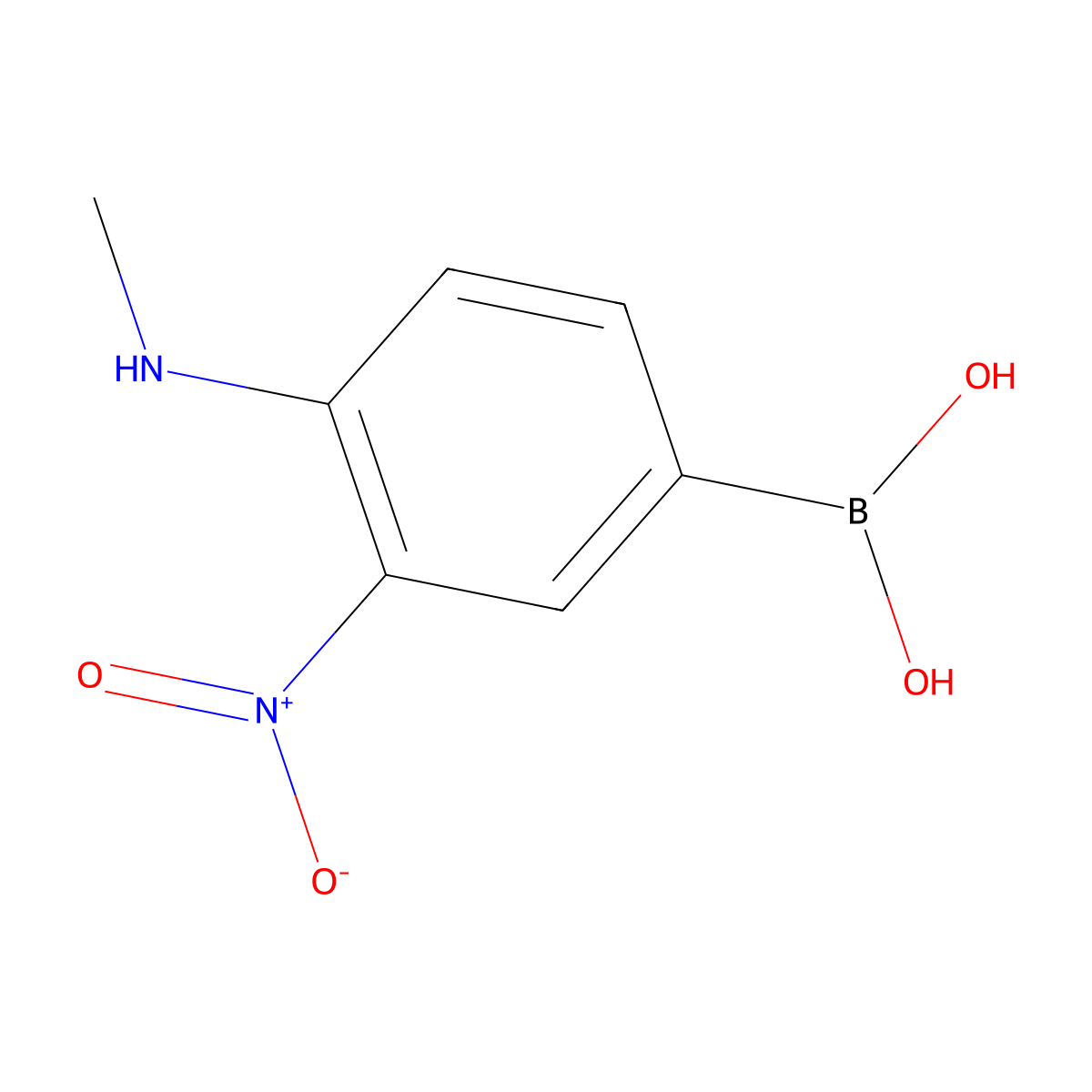 (4-(Methylamino)-3-nitrophenyl)boronic acid molecular structure, CAS 1313364-44-1