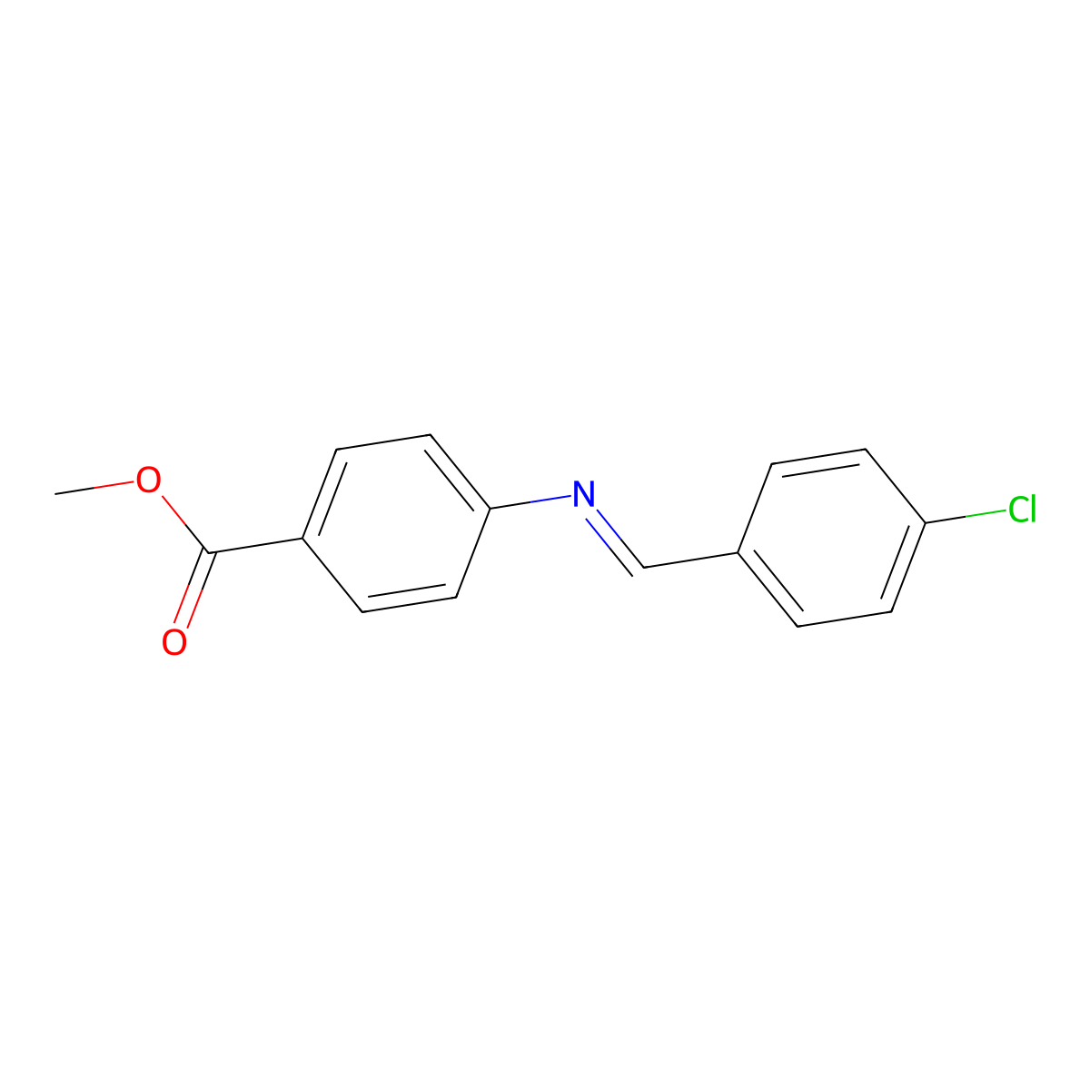 Methyl 4-[(4-chlorobenzylidene)amino]benzoate molecular structure, CAS 1313365-29-5