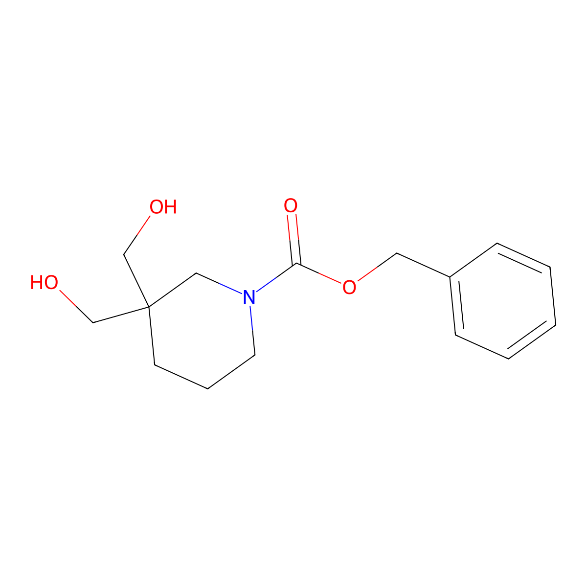 1-Piperidinecarboxylic acid, 3,3-bis(hydroxymethyl)-, phenylmethyl ester molecular structure, CAS 1313369-57-1