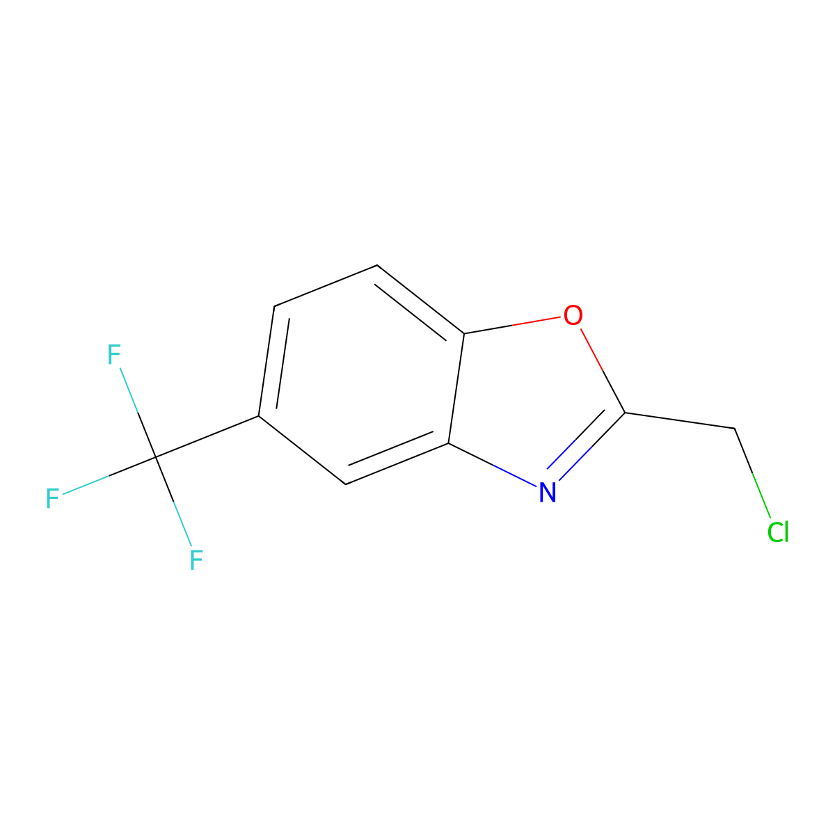 2-(Chloromethyl)-5-(trifluoromethyl)-1,3-benzoxazole molecular structure, CAS 131337-75-2